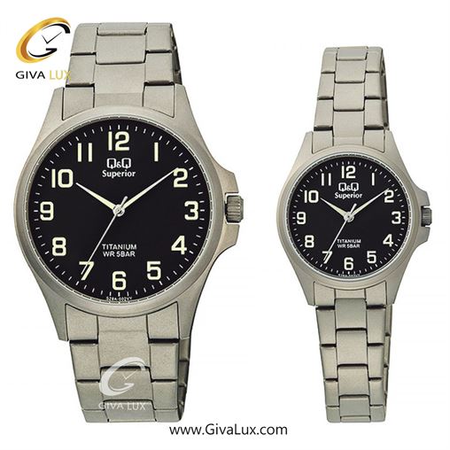 ساعت مچی اورجینال ست کیو اند کیو Q&Q نقره ای | نقره ای| مشکی| کد رفرنس زنانه: S29A-002VY، مردانه: S28A-002VY